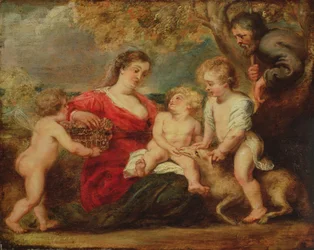 Heilige Familie in einer Landschaft